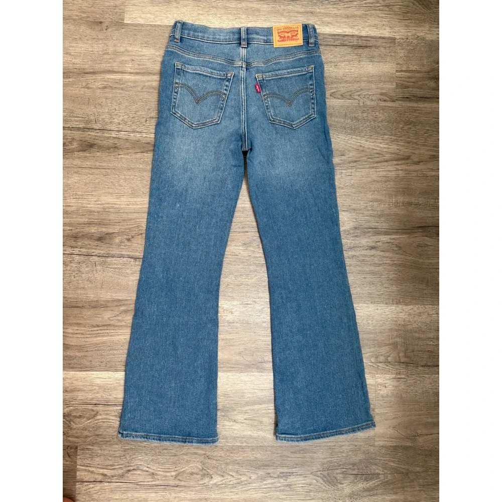 NWT Levi's 726 High Rise Flare Jeans Girls Size 10 Light Wash Stretch Denim